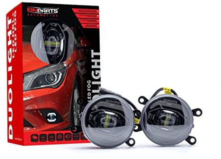 EinParts 2 en 1 Luz de circulación diurna del coche LED con certificado E4 R87, Luz Antiniebla Delantera Para Citroen, Dacia, Nissan, Opel, Fiat, Peugeot, Renault, Ford, Honda, Suzuki, Mitsubishi