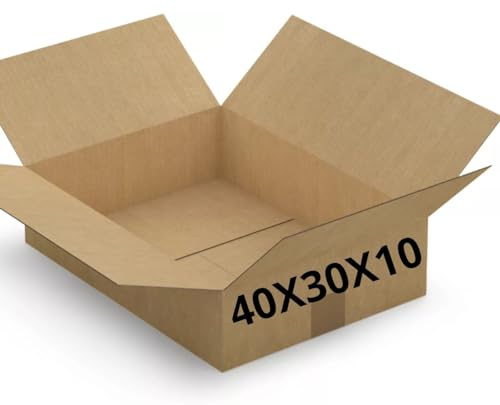 Carton Emballage 40X30X10 cm | Envoi de Colis | Lot de 25 Cartons Expédiition Vêtements - Livres - Cadres Photos | Produits Légers et Semi Légers