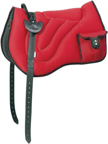 PIONEER Reitsattel aus widerstandsfähigem und atmungsaktivem Air Mesh für Natural Horsemanship, Reitsattel Made in Italy Comfort, Bareback 60 x 45cm mit Neoprengurt - Fluoreszierendes Orange