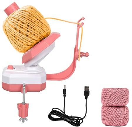 Yarn Winder,High Speed Electric Wool Winder Three Gears Adjustable 4-10Oz,Large Automatic Yarn Spinner for Crocheting, Knitting Tool Supplies for Crocheting and Knitting(Pink)