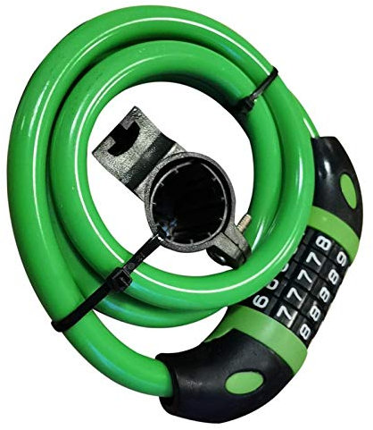 FHPEWXDG Lucchetto a Catena, Lucchetto per Bicicletta, Lucchetto a Combinazione a Cinque cifre, Lucchetto in Filo d'Acciaio per Bicicletta, Lucchetto Anti-Taglio per Bici, Verde