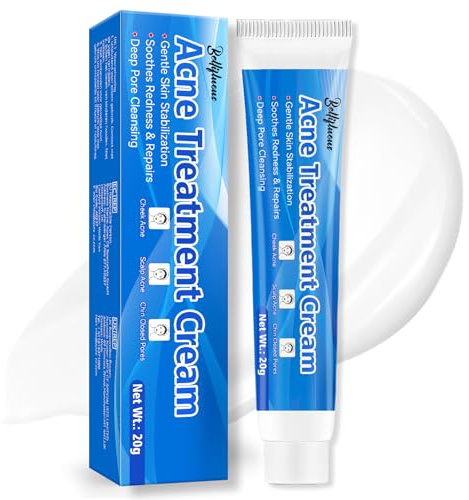 Bellifluous Anti Acné, Crema Acne, 20g Crema Granos de Acción Rápida contra el Acné, Puntos Negros y Rojeces, Adecuada para Todo Tipo de Piel y Edades, para la Piel del Rostro y el Cuerpo