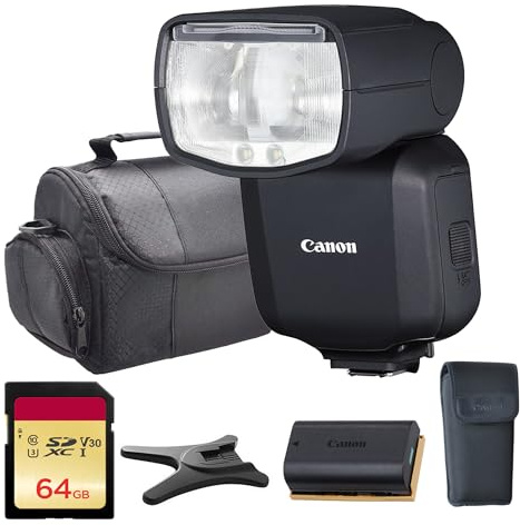 Canon Speedlite EL-5 | High-Performance On-Camera Flash with Multi-Function Shoe, Fast Recycling, Precise TTL Control & Wireless Capability | Ideal for Events & Portraits (5654C002) + 64GB Card + Bag