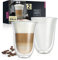 Moritz & Moritz Barista Napoli 2 x 300 ml Double Walled Latte Macchiato Glasses - Set of 2 - Double-Walled Glasses for Latte Macchiato, Tea, Hot and Cold Drinks - Dishwasher-Safe