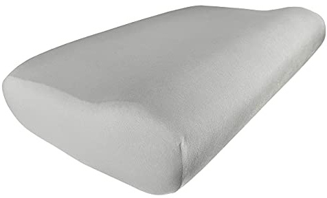 Edda Lux Federa per cuscino cervicale, 55 x 35 cm, in morbido jersey di cotone 100%, per guanciali da collo in memory foam, Platino