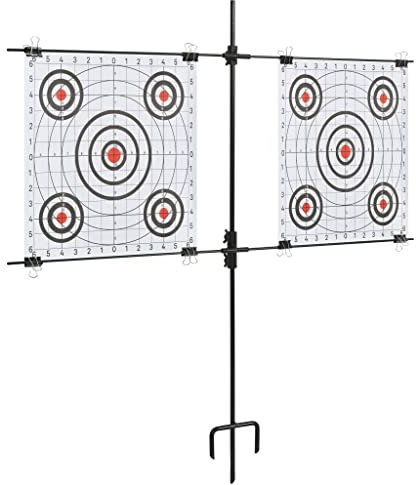 vidaXL Zielscheibenständer mit Schießpapieren Zielscheiben Schießscheiben Luftgewehr Schießsport Zielen Schießen Schießspiel 78x76cm Stahl