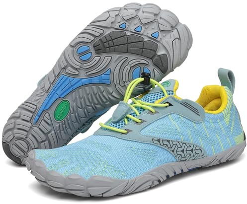 SAGUARO Damen Barfußschuhe Strandschuhe Unisex Wasserschuhe Trainingsschuhe Herren Outdoor & Indoor Atmungsaktiv Surfschuhe rutschfest Badeschuhe Frauen Fahrradschuhe Männer Leicht Türkis 40 EU