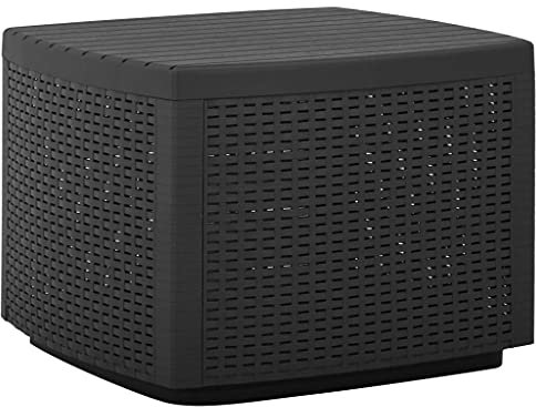 vidaXL Gartentisch mit Stauraum Beistelltisch Loungetisch Balkontisch Tisch Terrassentisch Couchtisch Kaffeetisch Grau 53x53x40cm Kunststoff