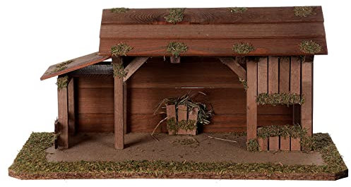 Holyart Stalla in Legno presepe Modello scandinavo mangiatoia 25x50x25 cm per Statue 10 cm
