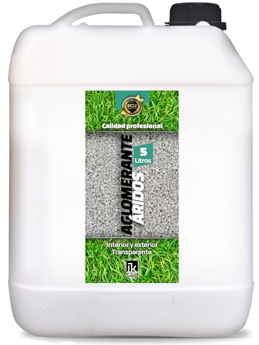Sikd - Legante di fissaggio per compattatori aggregati. Risolve la diffusione di ghiaia, pietre, porcellana o corteccia nella decorazione del giardino. 5L. Effetto bagnato.