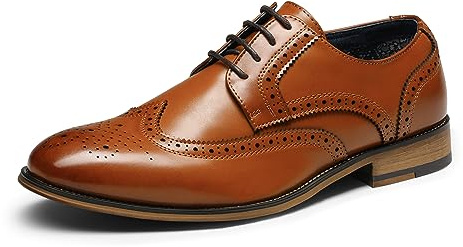 Bruno Marc Men's Lace Up Soft Cap-Toe Formal Dress Shoes,Size 12W,Brown-Wingtip,Louis_2
