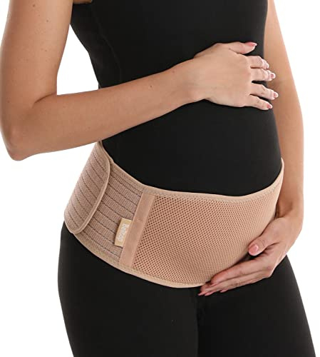 belltop Faja para embarazo con soporte para barriga - Cinturón lumbar para embarazo - Faja embarazada sujeción - Banda hipoalergénica realizada en materiales suaves y transpirables (L/XL)