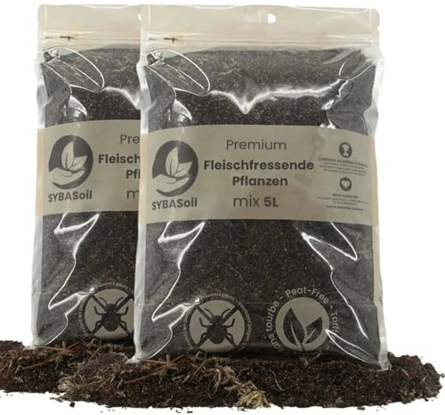 Sybotanica Fleischfressende Pflanzen-Erde 10 L – Premium Coco Blumenerde für Drosera, Nepenthes, Sarracenia & mehr, Torffrei & Ohne Nährstoffe – Für Zimmerpflanzen-Liebhaber