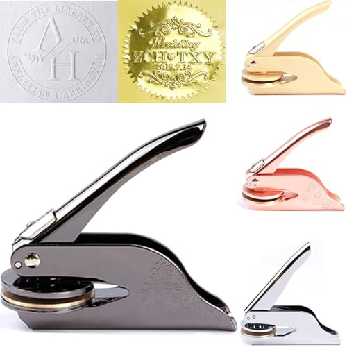 Book Embosser Personalised, Custom Embosser from The Library of Stamp | Customised Embosser Stamp for Wedding Invitation, Notary Seal Labels