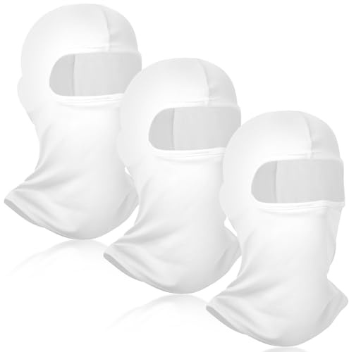 QESSUVNC 3 Stück Weiß Winddichte Balaclava Skimaske Für Motorrad Reiten