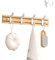 Koomuao Jumuao Porte Manteau Bambou Mural, Patères 4 Crochets pour Suspendre Vêtements, Peignoirs, Serviettes, Manteaux Crochet Mural pour Entrée, Chambre, Salle de Bain (Blanc-4 Crochets)