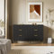 Elegantes Sideboard mit modernem Design, Kommode mit Schubladen und viel Stauraum (Schwarz)
