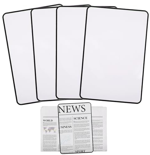 Lupa de lectura de páginas completas de 4 piezas, lupa de lectura de 3 aumentos, tamaño de tarjeta de crédito, lupa rectangular grande y ligera, lupa de lectura para leer libros, periódicos, letra