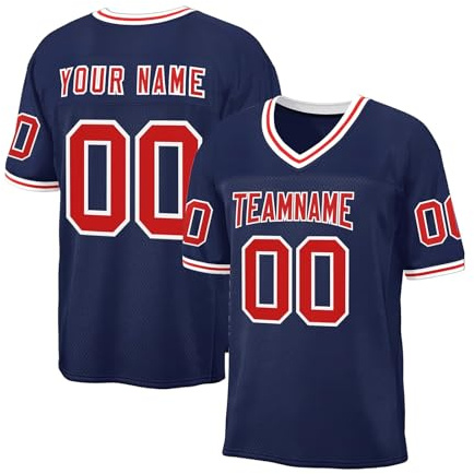 HGWOPGASD Maglietta da Calcio Personalizzata Maglie da Gioco di Football Americano Personalizzate con Nome e Numero Maglietta Personalizzata per Bambini Adulti A01