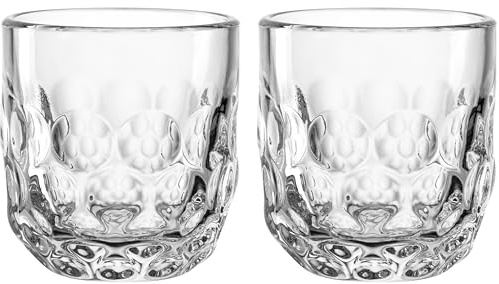 LEONARDO HOME GOCCE 055179 - Juego de 6 vasos de espresso (6 unidades, 60 ml, 6 tazas, para portafiltros, apto para lavavajillas, estructura de gota, transparente), diseño transparente