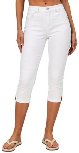 Offerte Lampo del Giorno 3/4 Jeans Pantaloni Donna, Donna Capri Pinocchietto Estivi Casual Skinny Bermuda Jeans Vita Alta Pantalone Elasticizzati Denim Pantaloncini Push Up Moda 3/4 Denim Leggins