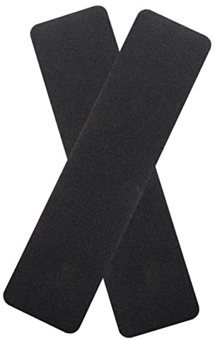 DECOMELODY Tira Antideslizante Para Suelo De Ducha y Escaleras, Cinta De Seguridad Pvc Negro Mate, Resistente y Adhesiva, Para Baño y Exteriores, Kit De 2 Unidades (15cm x 61cm)