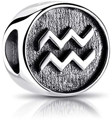 MATERIA by Matthias Wagner Pendentif signe astrologique Verseau en argent 925 pour bracelet #554