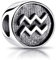 MATERIA Sternzeichen Wassermann Anhänger Silber 925 - Beads Perle Charms für Armband oder Kette antik schwarz #554