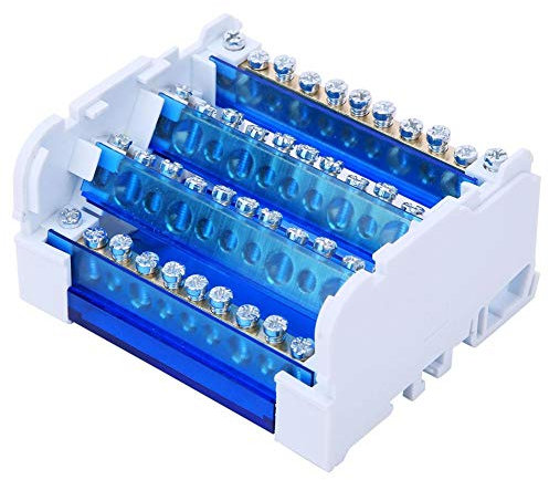 Boîte de distribution de bornes, boîte de jonction à 4 niveaux Bloc de câblage de rail 411Din 125A 500V 4 Bornier de connexion monophasé à 40 sorties pour génie électrique