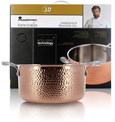 Casseruola in Trilaminato Acciaio Inox, Alluminio e Rame, Ø 24cm, profondità: 12cm, capacità: 5,2 Litri, MasterPro