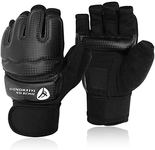 Boxhandschuhe Kinder Herren Damen Kickbox Training MMA Kampfsport Handschuhe mit Handgelenkschutz Punchinghandschuhe, Box Trainingshandschuhe für Boxen Taekwondo Karate Sandsack Sparring (Schwarz, M)