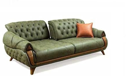 Klassischer Dreisitzer Sofa Couch Polster Möbel Wohnzimmer 3 Sitz Ledersofa Neu