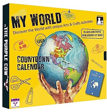 My World Advent Calendar 2025 “Visit” 24 countries and come back just in time for Christmas day! Explore different cultures, create original Arts & Crafts gift from each country. with a printed guide