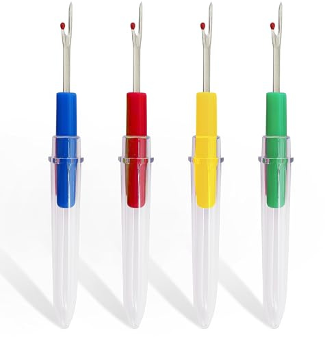 Trimming Shop Seam Ripper With Cap, Stainless Steel Blade, 1 Pc | Stitch Unpicker With Ergonomic Handle For Hand Sewing, Embroidery And Cross Stitch Thread Cutting