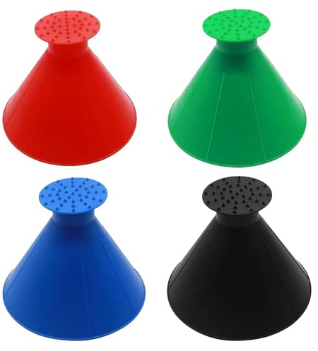 ZEACCT 4 Pcs Multifunctional Magical Ice Scrapers, Ice Scraper for Car Windscreen, Snow Scraper, Round Scraper Ice, Windscreen Ice Cone, For Truck Vans SUV-(Four Colors)