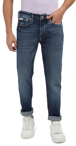 Calvin Klein Jean Homme Slim Fit Tapered Fit, Bleu (Denim Dark), 29W/30L
