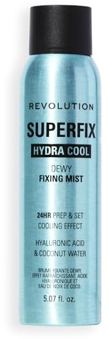 Revolution, Superfix Hydra Cool Prep + Fix Fixierspray, Feuchtigkeitsspendendes Gesichtsspray mit Aloe Vera, Vegan & Tierversuchsfrei, 150 ml