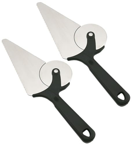 Alipis Set Di 2 Spatole Per Pizza in Acciaio Inossidabile Taglia Pizza in Acciaio Inossidabile Strumento Per La Cottura Design Ergonomico Per Un Facile Taglio E Stesura