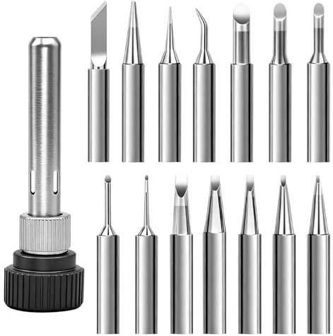 KQDRAVINE 14 Pezzi Consiglio di Saldatura in Ferro con Manica di Saldatura 900M-T, Set di Punte per Penne in Rame