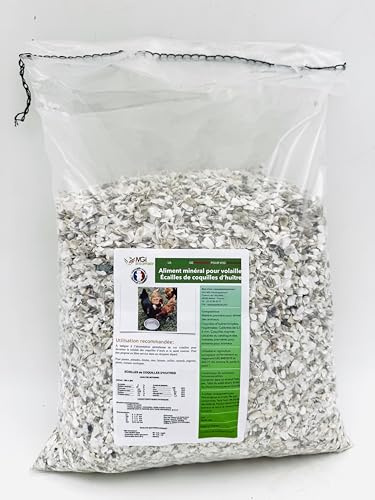 Scaglie di Gusci di Ostriche – Alimento Minerale per Pollame – Fonte di Calcio Naturale – Galline, Quaglie, Faraone – Prodotto e confezionato in Francia (2,5 kg)
