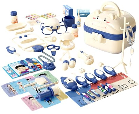 Pediatra Playset – Chiedi Kit in valigetta portatile | Giocattolo medico multifunzionale con luci e suoni, gioco di ruolo ideale per ragazze, Natale o Gebu