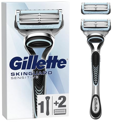 Gillette SkinGuard Sensitive rakhyvel för män med hudirritation, 1 rakhyvel, 2 rakblad