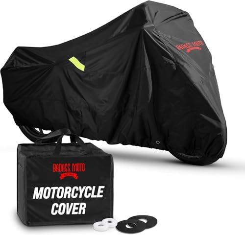 Badass Moto Heavy-Duty Motorcycle Cover for XL Touring/Baggers, Black 108