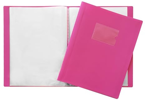 Janrax A4 Pink Flexible Cover 40 Pocket Display Book - Presentation Folder