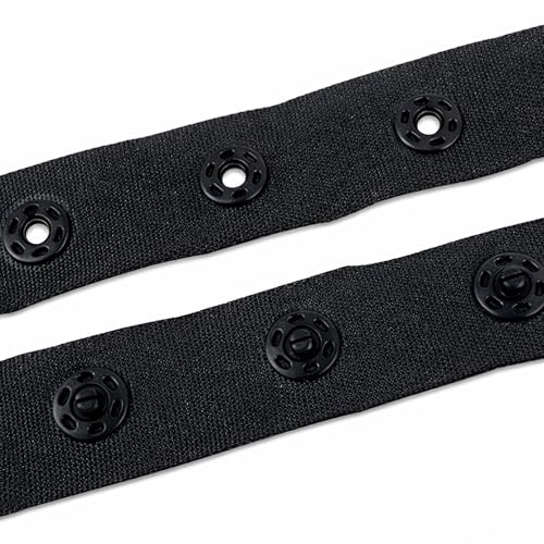 WedDecor Snap Popper Tape Fasten Ribbon Black Popper Snap Stud Press Fastening Sewing Duvet Cover Tape for Baby Jumpsuits, Toddles Clothes, Sewing Small Garments, 5 metres
