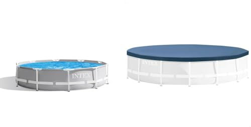 Intex 26700Np Piscina Elevada Redonda Prisma Frame 305 X 76 Cm + 28030 Cobertor Piscina Metálica Metal & Prisma Frame 305 Cm