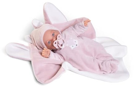 Muñecas Antonio Juan | Petit Blandito con Mantita Zorrito | Cuerpo de Tela 27 cm | Ref. 12439 - Colección 2024