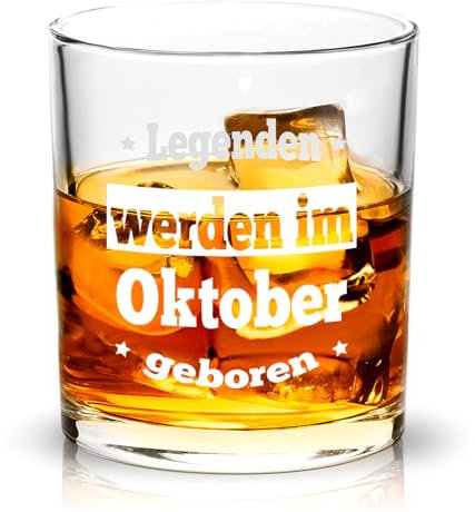 Joymaking Whiskyglas Geschenk für Männer - Geburtstagsgeschenk im Oktober, Sinnvolle Lustige Geschenke für Papa, Freund, Mitarbeiter, Sohn, Opa - 300ml