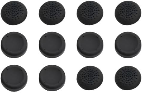 CUZKC 12pcs Capuchon Joystick Switch Silicone Noir pour XBOX360/XBOXONE PS3/PS4