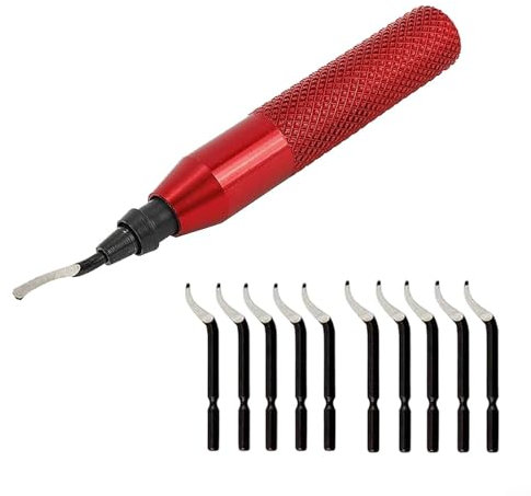 RB3000 Entgratwerkzeug mit 10 Stück Bk3010 HSS Klingen, perfekt für Stahl, Aluminium, Kunststoff, Holzbearbeitung